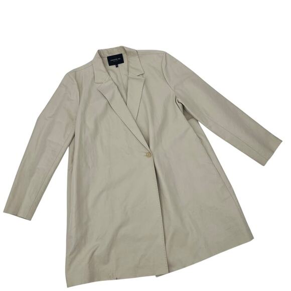 LAFAYETTE 148 NEW YORK One Button Blazer Jacket Beige Pockets Lightweight Sz XL - Picture 2 of 12